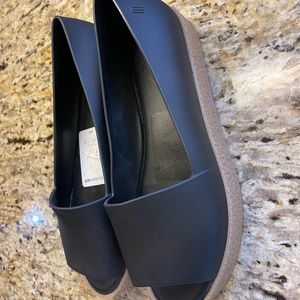 Black Melissa Puzzle open toe women shoes size 8, EUC